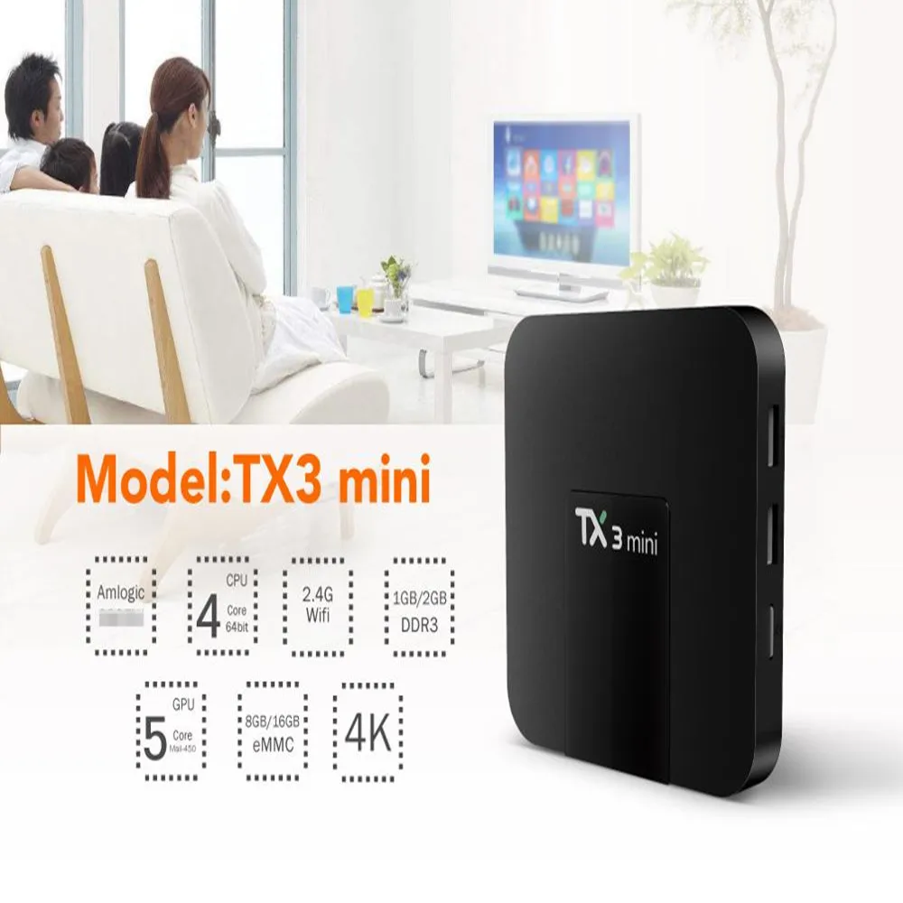 4K TX3 Mini Smart TV Box For Android 10.0 Amlogic H313 1G 8G 2G 16G H.265 2.4G 5G Dual Wifi Set Top Box Media player PK H95 T95