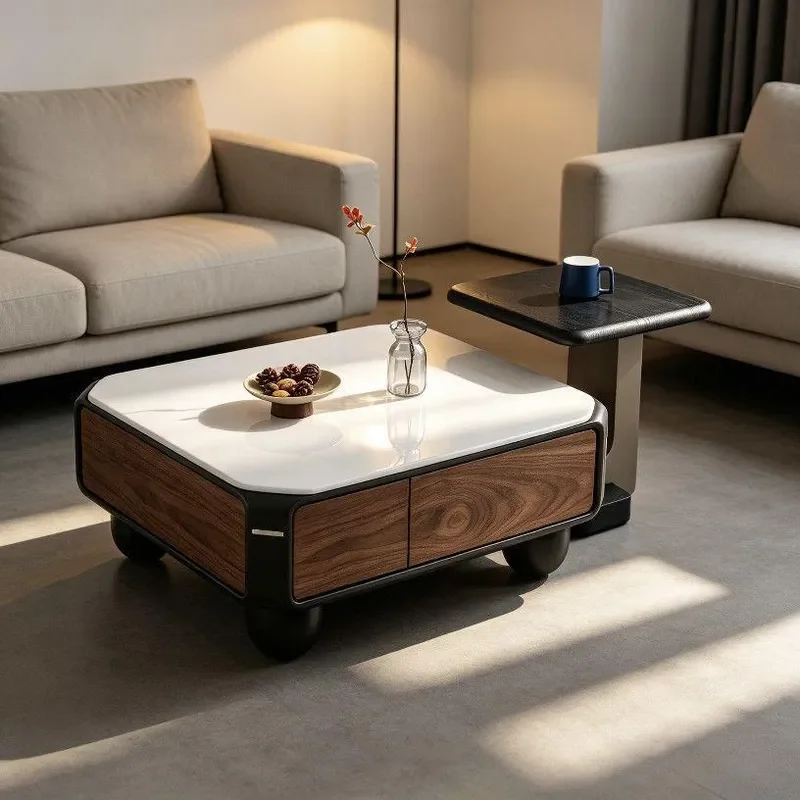 Fomex Aetu FomexModern Square Coffee Table Microcrystalline Stone High Low Set Designer Living Room Furniture Minimalist Home De