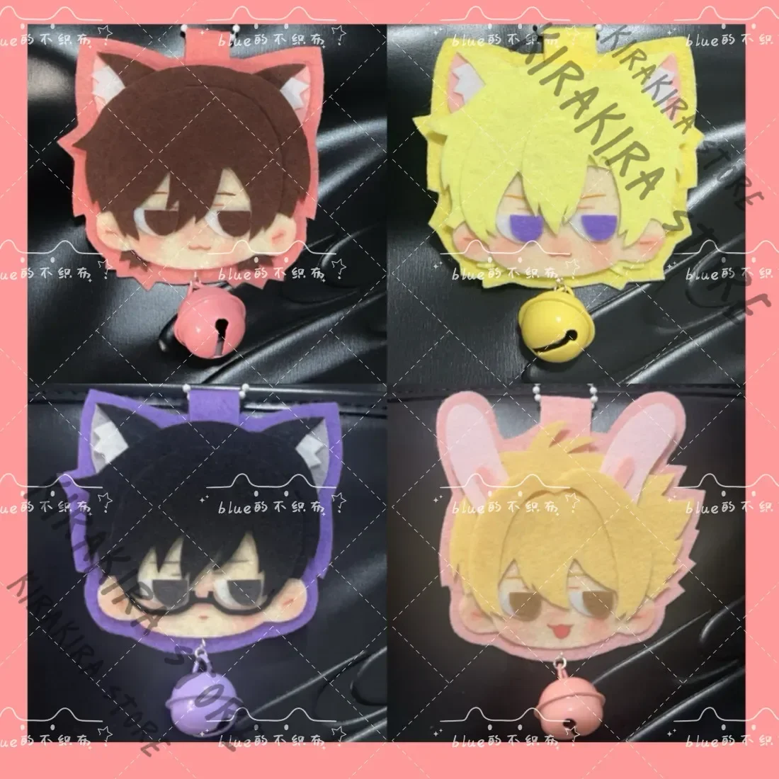

Ouran High School Host Club Fujioka Haruhi Suou Tamaki Ootori Kyouya Cosplay Non-woven Fabric Handcrafted Pendant Keychain Badge