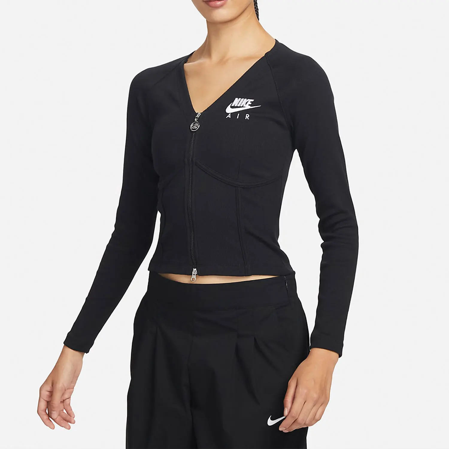 Nike official genuine Sportswear women's long sleeve zip-front sweatshirt FD2377-010