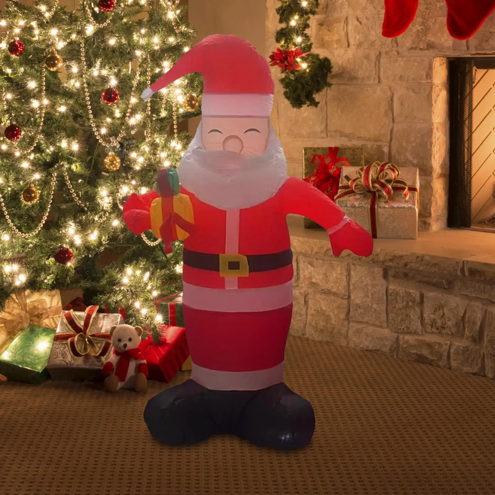 

Christmas Inflatable Santa Claus 4.92ft with LED Light for Indoor Outside