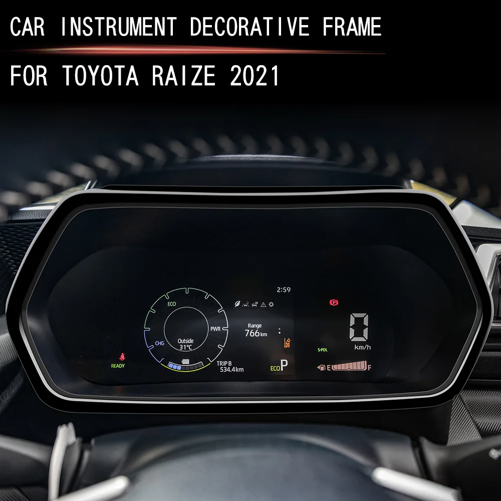 

For Toyota Raize A200 2021 2022 ABS black front Dashboard Car Instrument meter Panel Cover Speedometer Frame Trims Accessories