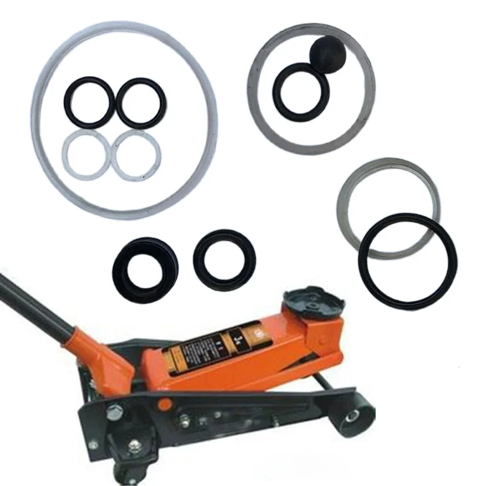 1set Oil Pump Plunger Seal Rings Repair Tools Fuel Seal Ring Small O-ring /Horizontal 3 TON Repair Kit Rubber Black And White