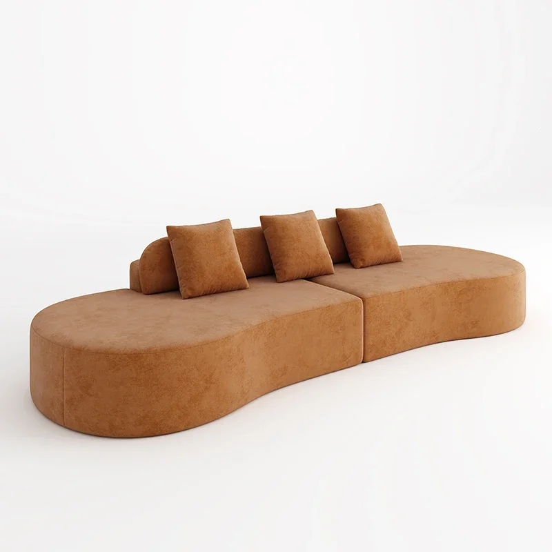 

Vacuum compression wrap living room arc sofa integrally formed pure sponge sofa small-sized rest apartment fabric Home furniture