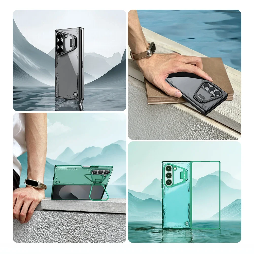 Nillkin For Samsung Galaxy Z Fold 6 Fold Phone Case  Camera Holder Frame Anti Drop Protective Case