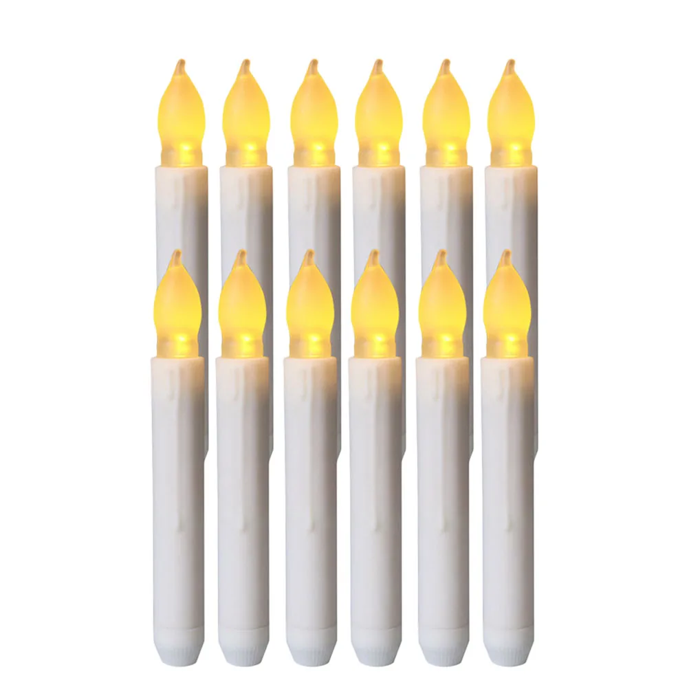 

12 Pcs LED Candles Electronic Light Flameless Flickering Wax Christmas Operated Indoor Decorations