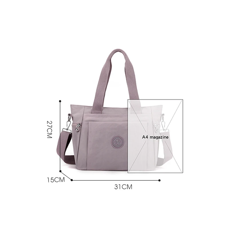 Women Large Capacity Tote Bags Waterproof Nylon Handbags Elegant Shoulder Bag Female Crossbody Travel Mommy Bags Bolsas Feminina