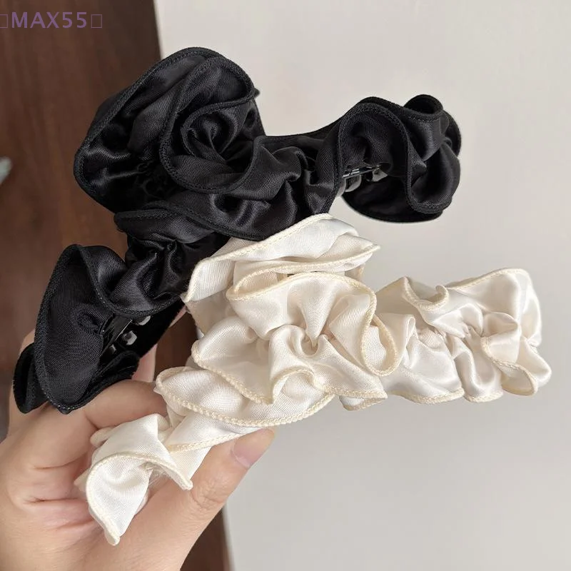 【MAX-55】 1 pz clip pieghettata in raso di fascia alta femminile clip di squalo di fascia alta forcina parte posteriore della testa accessori per capelli forcina