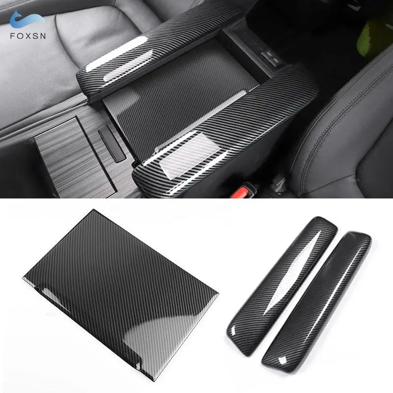 

For Toyota Sienna 2021 2022 2023 Car ABS Carbon Texture Interior Center Console Seat Armrest Box Cover Protective Trim