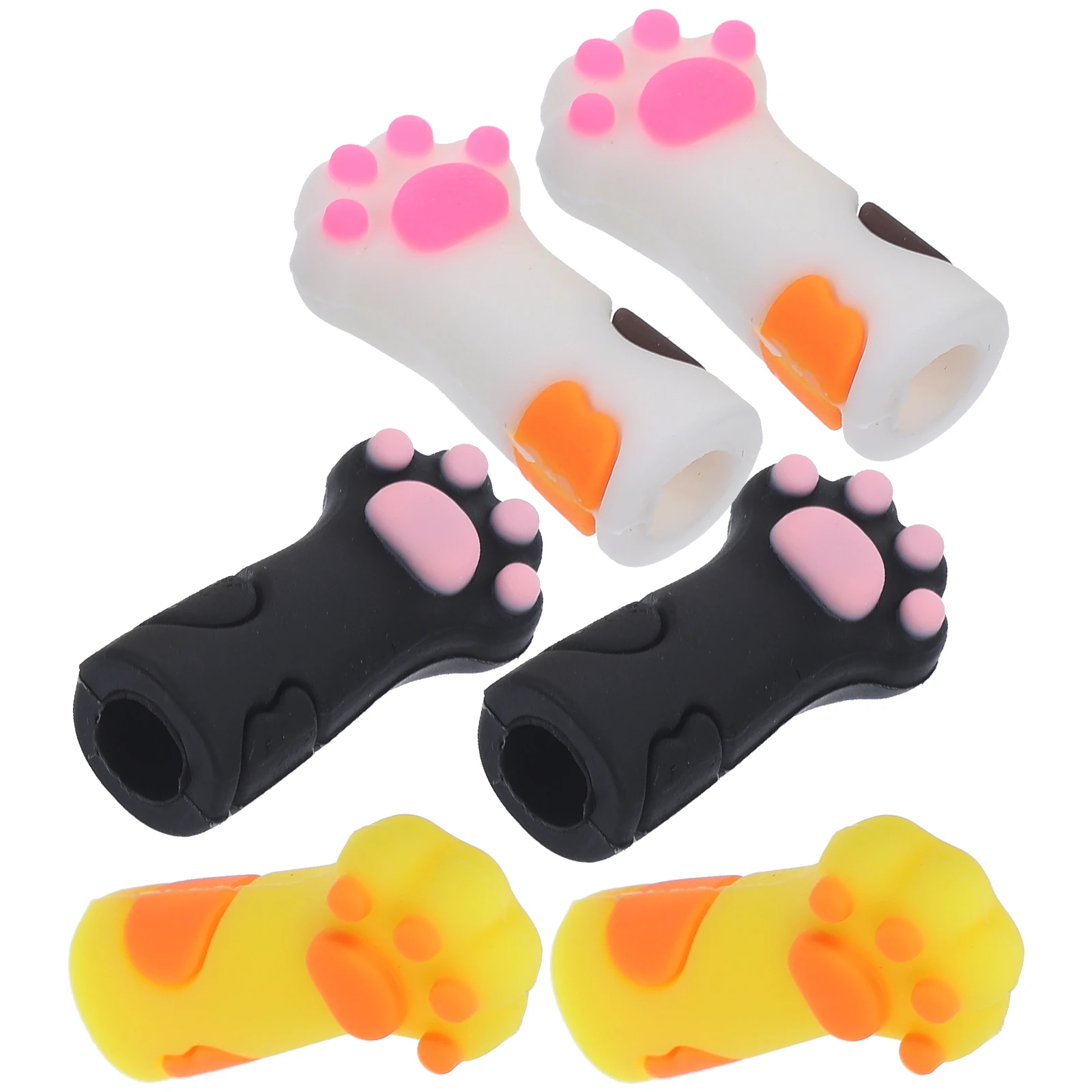 

6pcs Cat Paw Dead Skin Scissors Cover Protective Cuticle Tweezer Cap Pedicure Tool Storage Soft Silicone Modeling