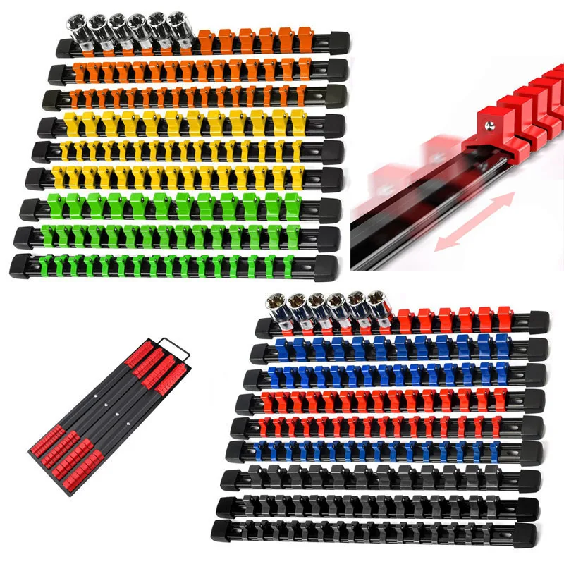 Chave Soquete Cabeça Rack de Armazenamento Clip Rack Rack Premium Socket Holders Tool Organizer Novidades Estilo 14 38 12