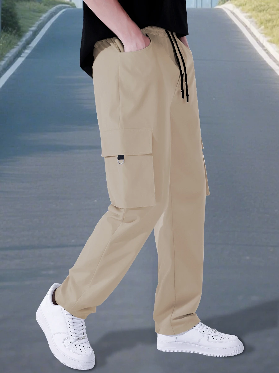 Straight-cut fashionable casual men's wear, fashionable casual multi-pocket work pants