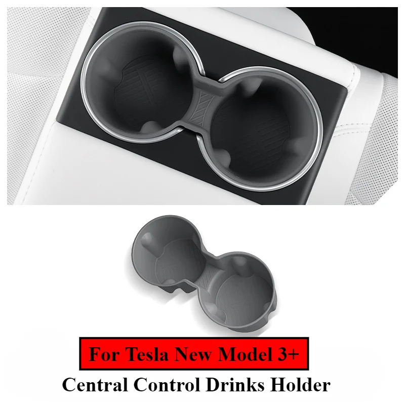 

For Tesla Model3 Highland 2024 Car Interior Accessories Water Cup Holder Central Control Drinks Holder Rear Seat Water Cup Cover