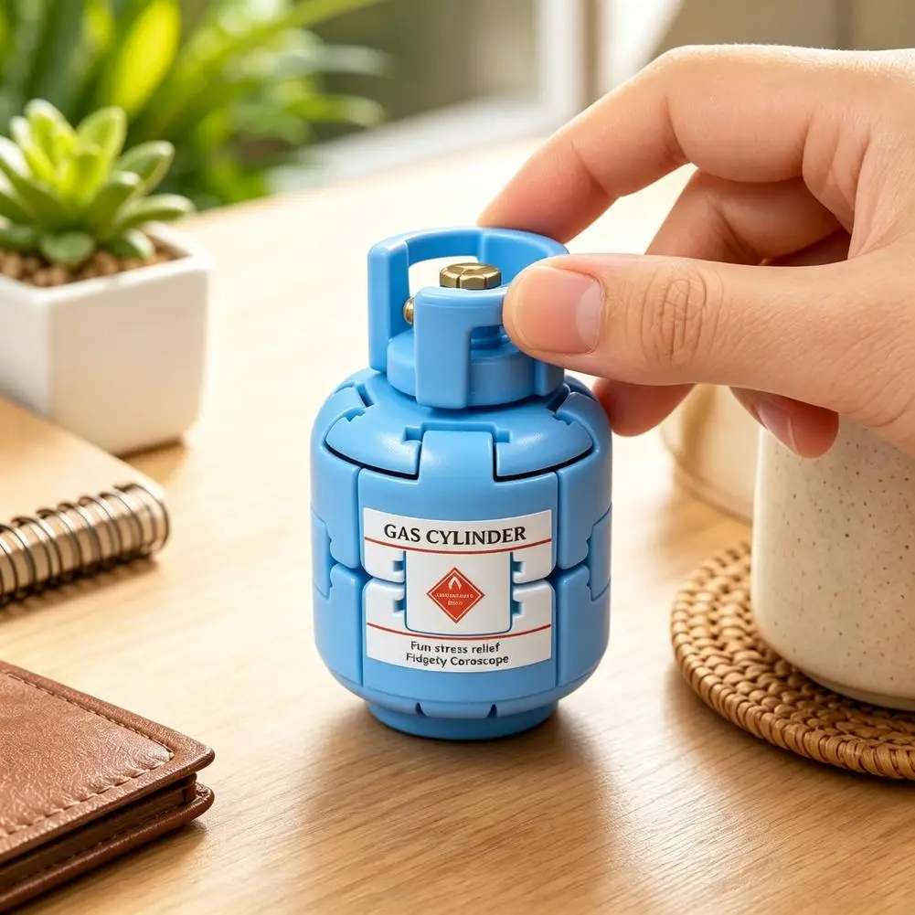 Gas‑Cylinder Shaped Fidget Spinner Toy Plastic Smooth‑Rotating Fingertip Gyro Stress‑Relief Desk Toy Random‑Color For Office