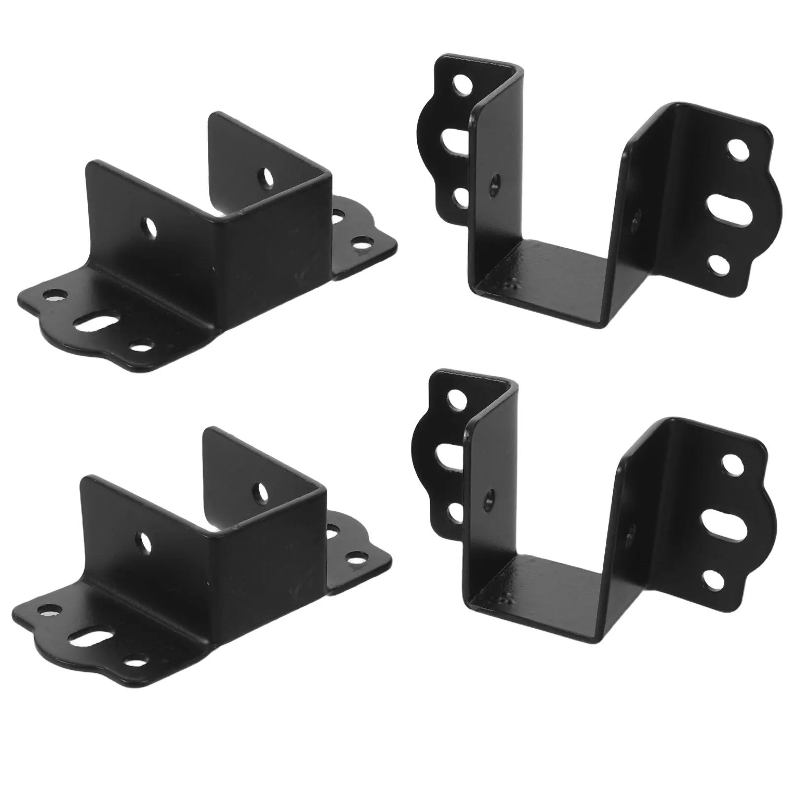 4 Pcs U Shaped Bed Rail Brackets Bed Frame Holder Assembly Parts Replacement Components Metal Support Bracket Joint