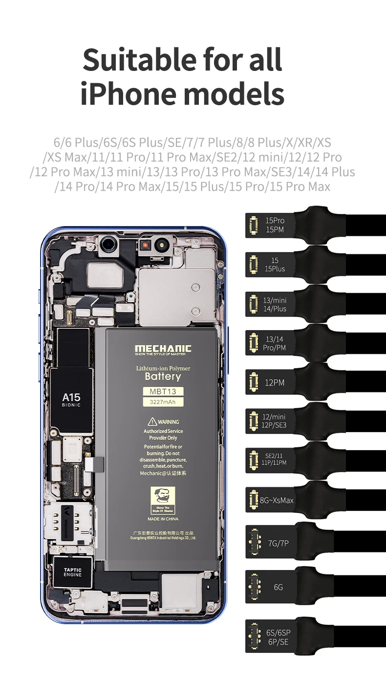 Mecânico Power Pro Ultra One Key Start Boot Line Bateria Fonte de alimentação gratuita Cabo de teste de reparo da placa-mãe para iPhone X-15 Pro Max