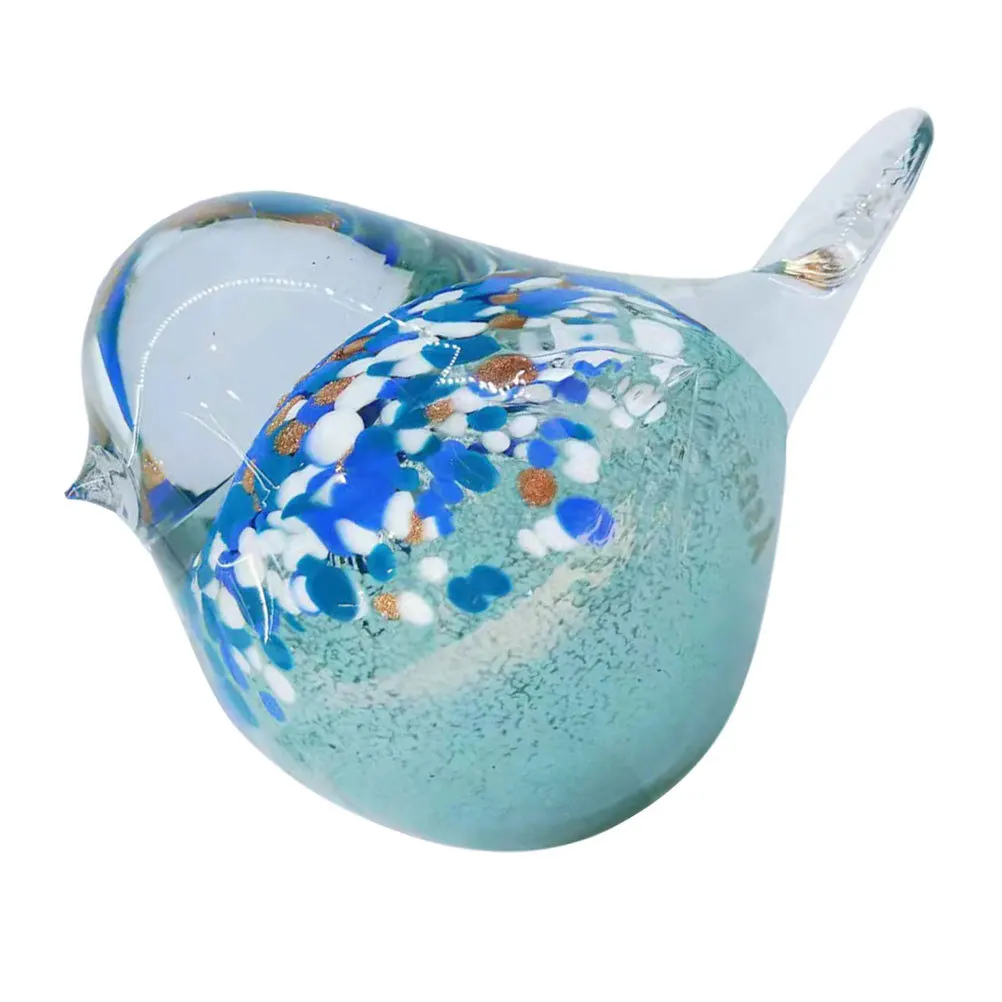 

Colorful Glass Craft Bird Desktop Decor Creative Compact Size Unique Tabletop Bird Ornament Glass Craft Ornament