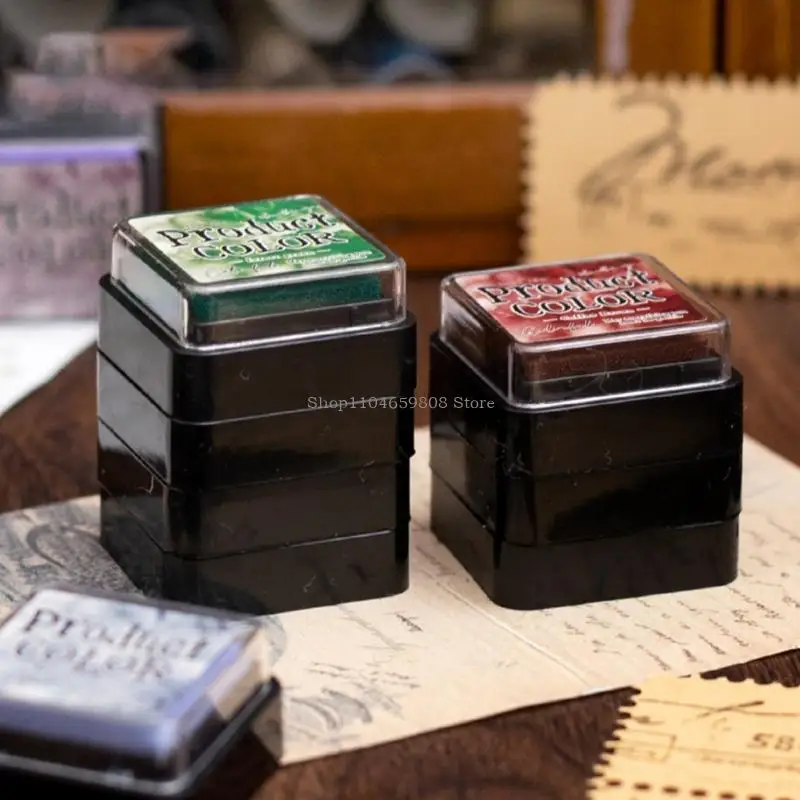 6 Pcs Retro Stamp Pad Set Flowing Colors Series Pad Set For Card Making