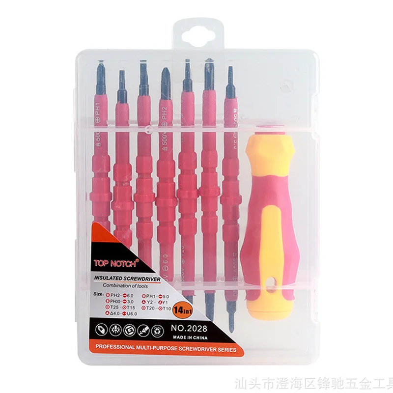 

14in1 & 3in1 Insulated Screwdriver Combo Magnetic Tips Electrical Tools Set for Electrician Home Professional Repair