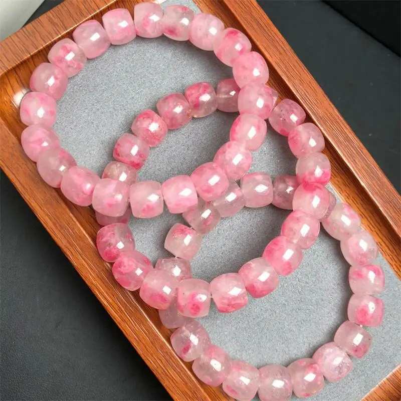 11MM Natural Rhodonite Bracelet Fortune Energy Bangle Mineral String Woman Amulet Jewelry Healing Gift 1pcs