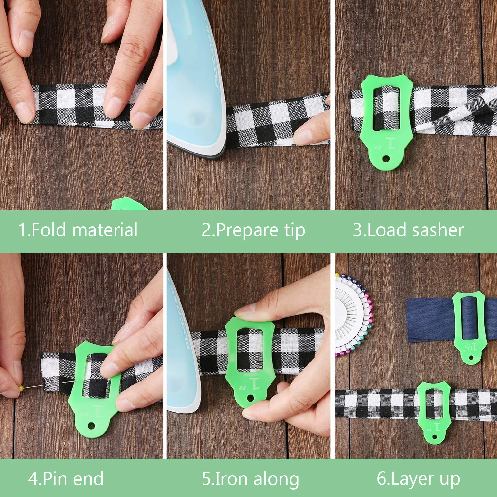 1Set DIY Fabric Tape Maker Bias Binding Quilting Tool Multi Size Lightweight Portable Fast Accurate Sewing Patchwork