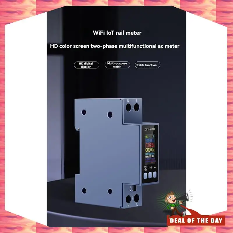 Entrega en 24 horas 5X TUYA WIFI medidor de energía montaje en carril Din voltímetro Digital amperímetro vatímetro AC 100-290V Kwh medidor de potencia remoto