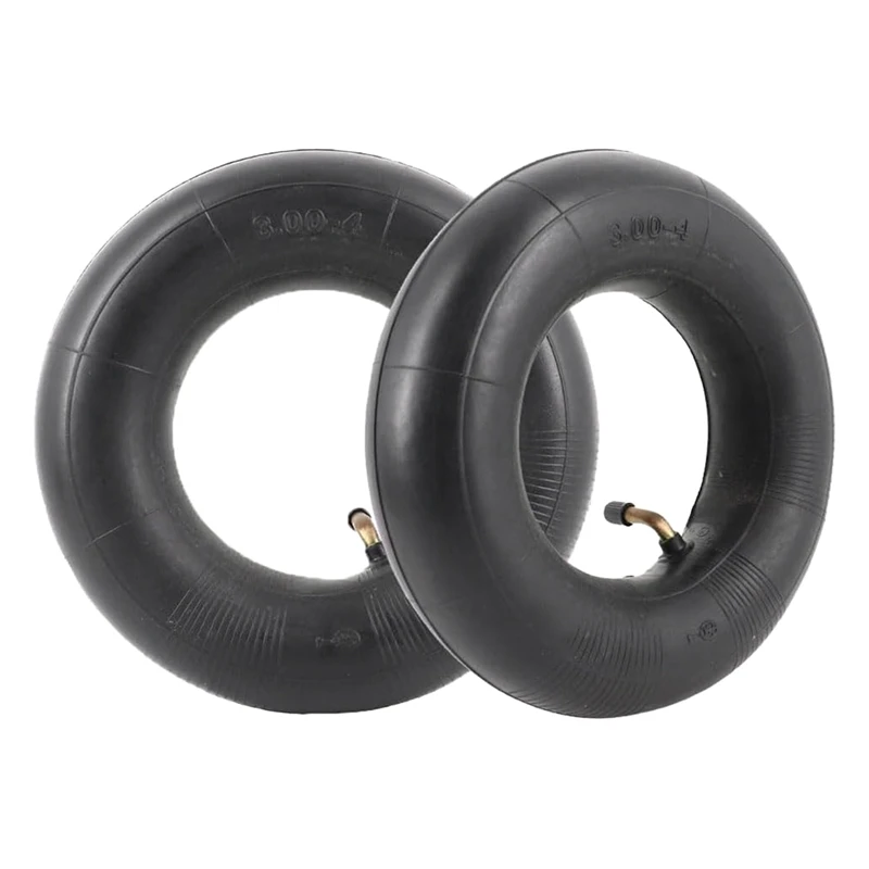 Pack Of 2 Inner Tubes With TR87 Valve For Wheelbarrow, Sack Truck, Handcart 3.00-4, 10X3, 260X85 Black Easy Install