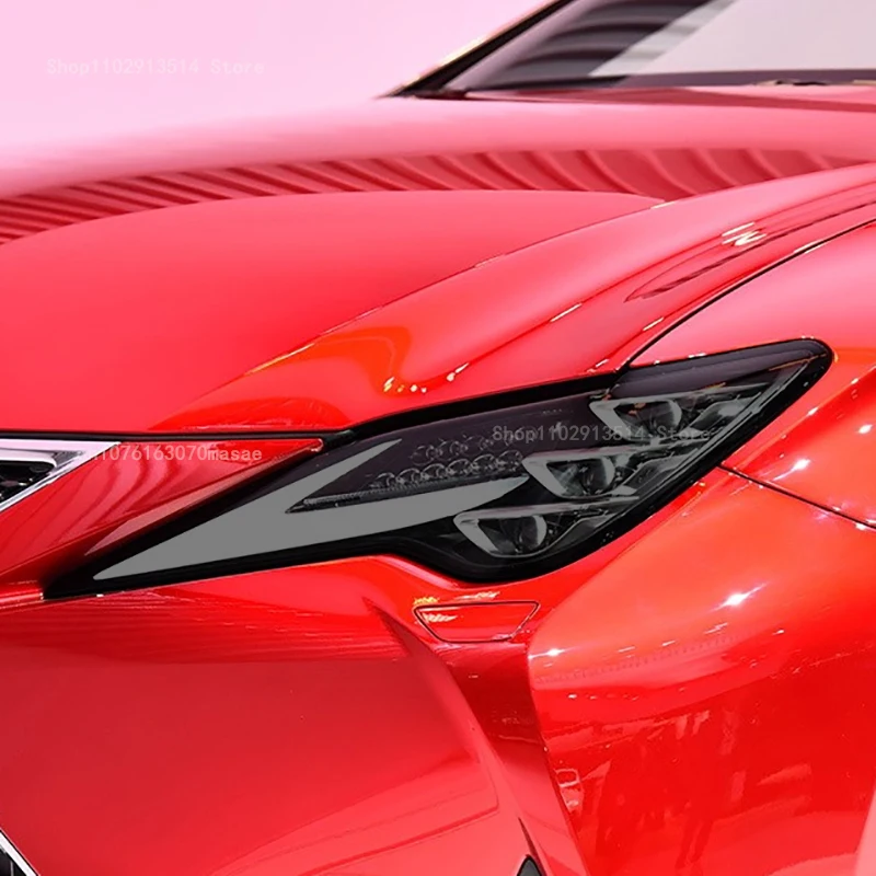For Lexus RC 2019-2021 Accessories Car Headlight Protective Film Headlamp Restoration Transparent Black TPU Car Repair Sticker