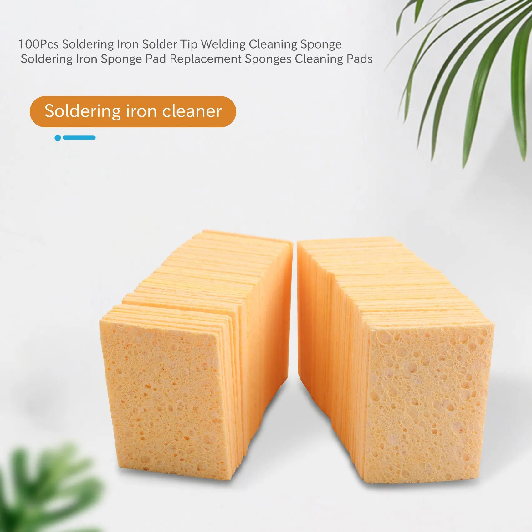 100Pcs Soldering Iron Solder Tip Welding Cleaning Sponge Soldering Iron Sponge Pad Replacement Sponges Cleaning Pads