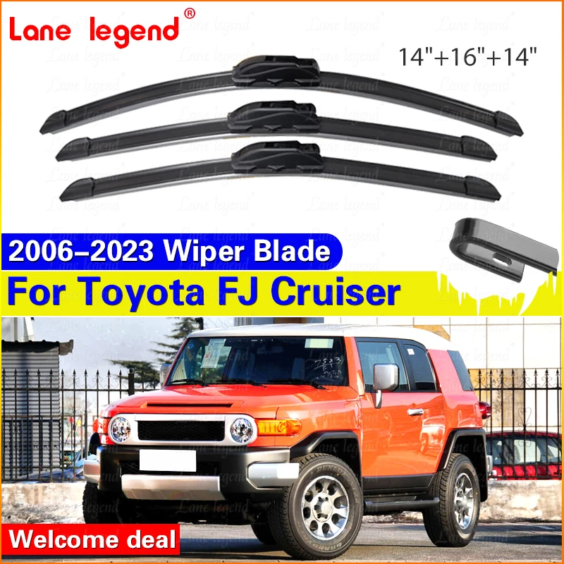 Wiper 3Pcs Front Wiper Blades Set For Toyota FJ Cruiser 2006 - 2023 2022 Windshield Windscreen Window Rain Brushes 14