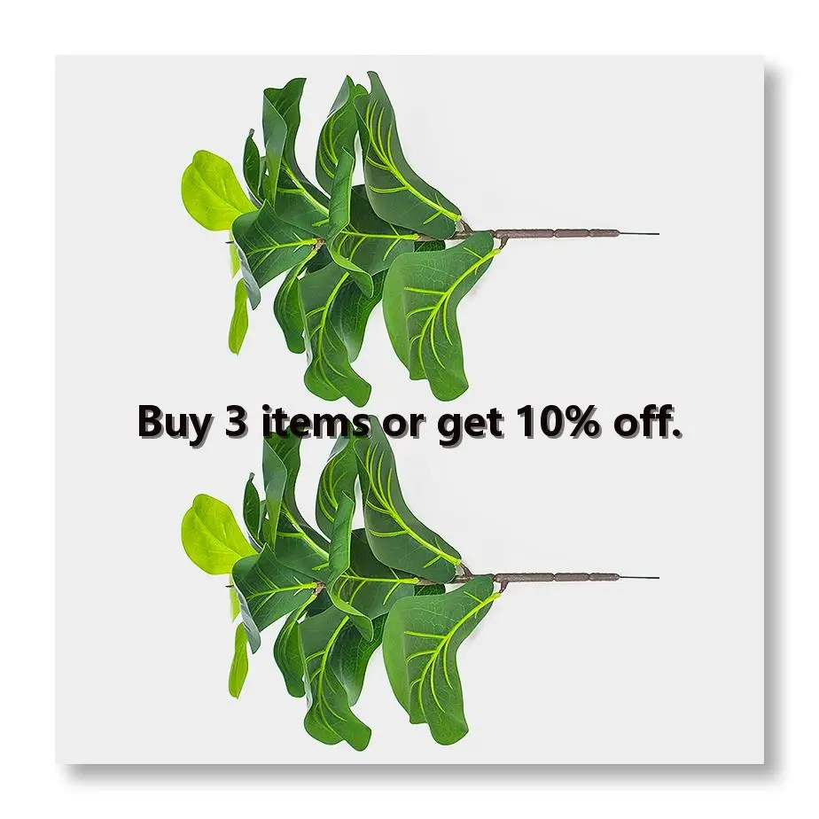 ✼2Pcs Artificial Fiddle Leaf Fig Tree 19.6 Inch Faux Plants Ficus Bush Greenery for Wedding Courtyard Outdoor Decoration