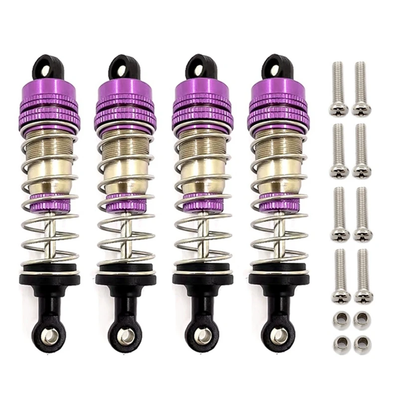 FBIL-4Pcs Metal Oil Shock Absorber Damper For Wltoys 144001 144010 124007 124016 124017 124018 1240190 RC Car Parts