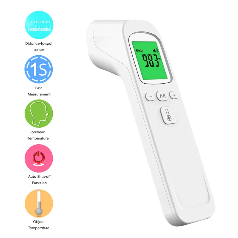 Thermomètre frontal numérique rétroéclairé sans contact, thermomètre électronique médical pour la température corporelle humaine, pour bébés et adultes, thermomètre de fièvre