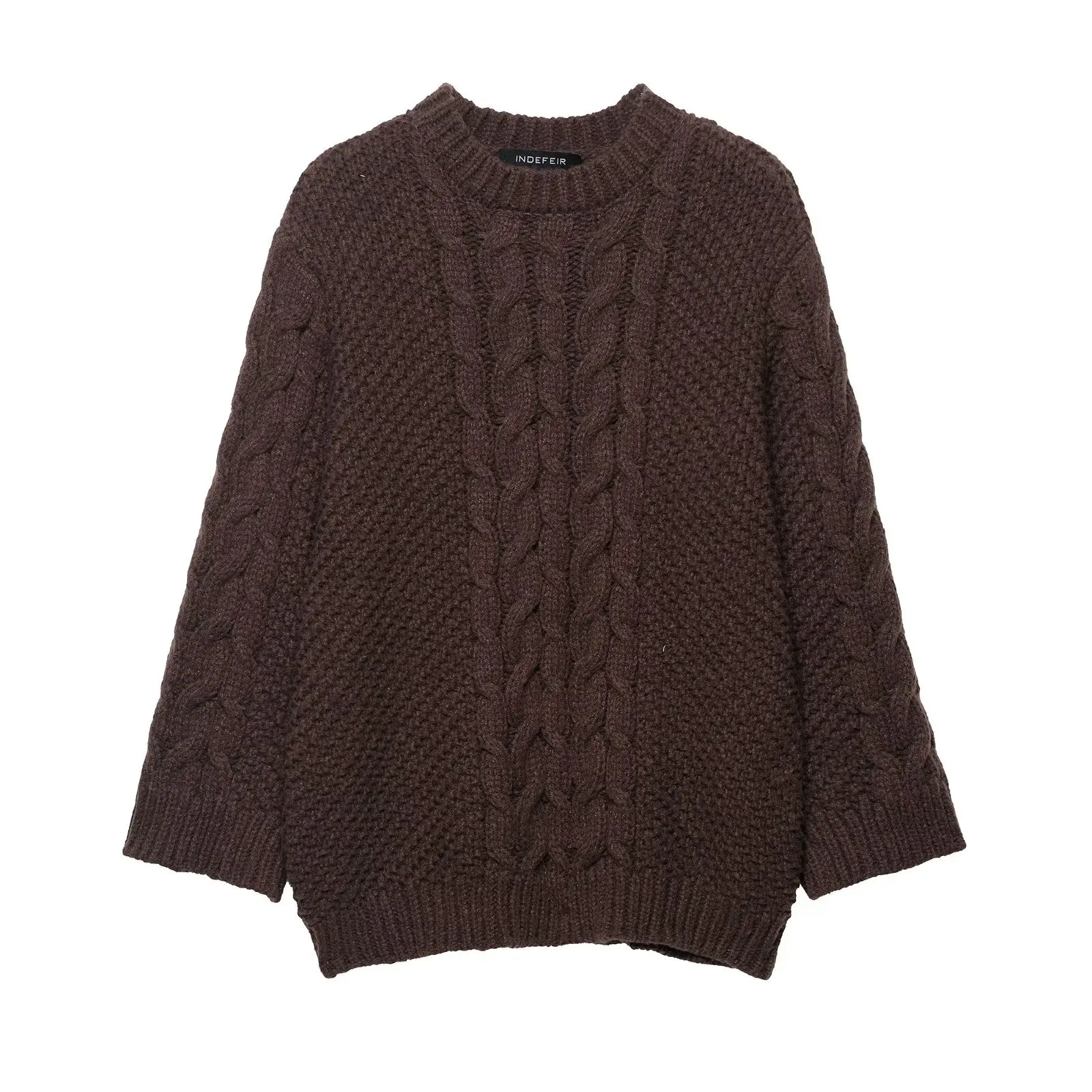 

spring Fashionable Knitted Sweater with Large Sleeves Twist Design New Arrival Street Style Women's Clothing Comfortable