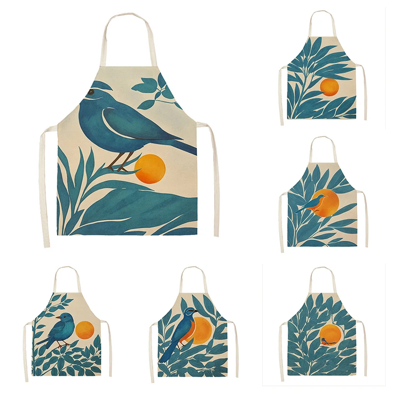 

Women's kitchen apron Linen man Children's Big size Child girl Waterproof funny Half Work Coffee nordic boho morandi abstract