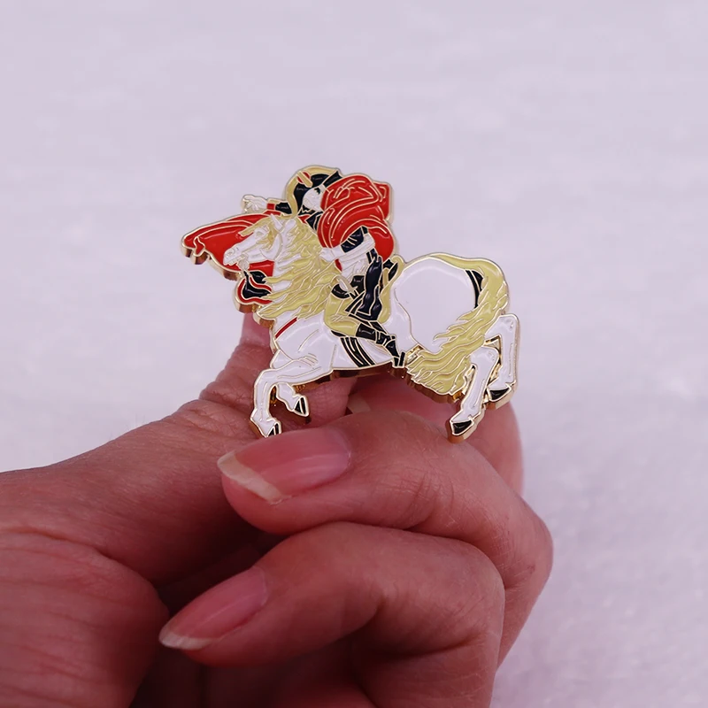 Napoleon Crossing the Alps enamel pin metal badge horse painting brooches jewelry