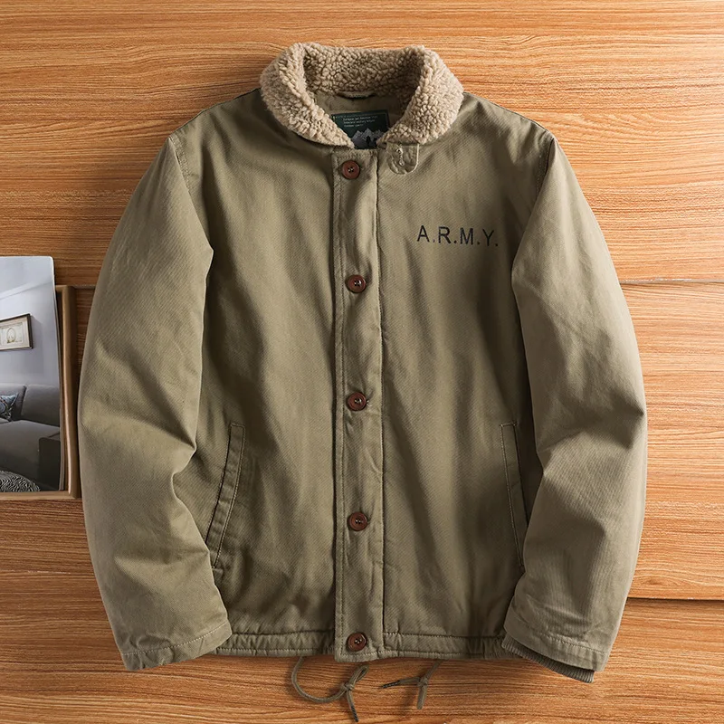 New winter and autumn style workwear jacket for men, cotton coat with loose fit, high-quality outerwear Large size M-6XL