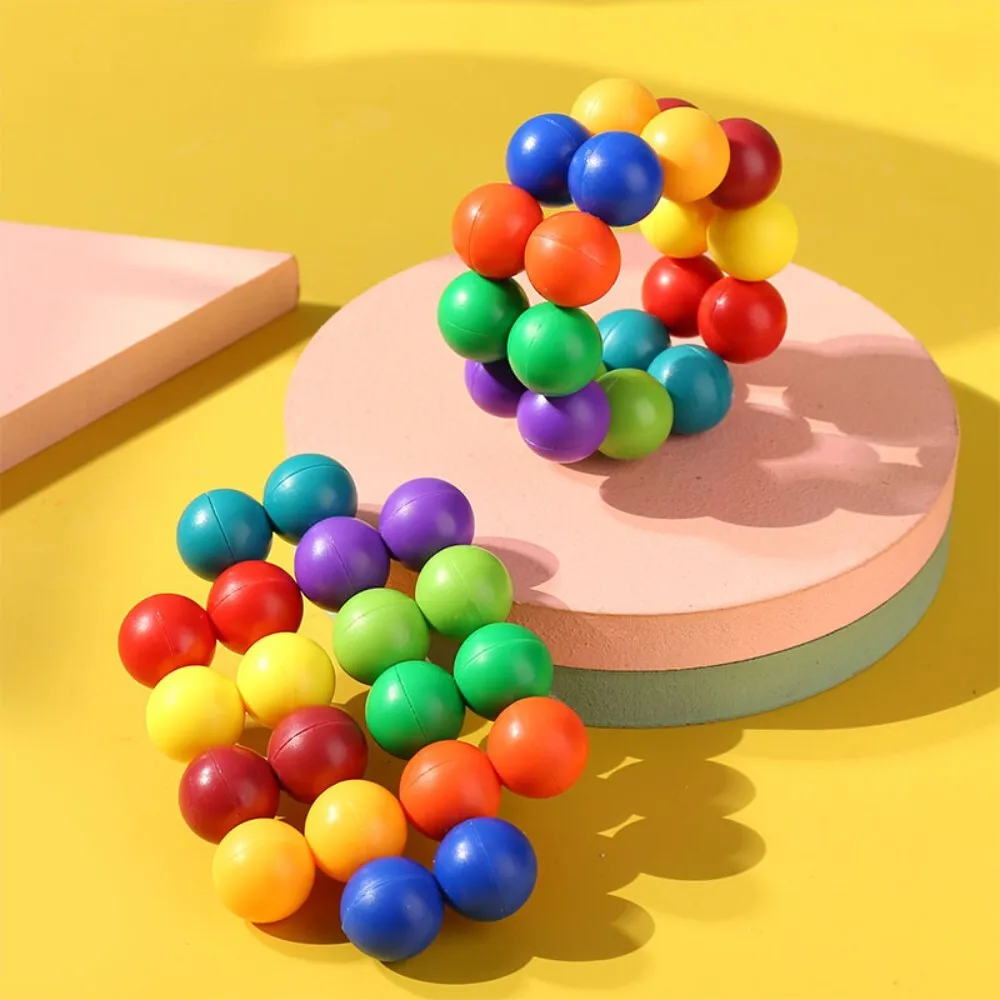 Bola de quebra-cabeça 3D com contas coloridas para alívio do estresse divertido brinquedo portátil perfeito para adultos e crianças jogo de atividades internas