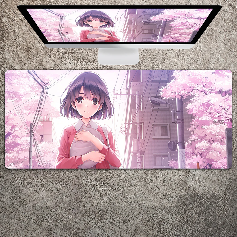 

Anime Cartoon Second Dimension Girl Megumi Kato Hd Printed Diy Gaming Mouse Pad Anime Style Rubber Desk Mat for E-Sports Setup