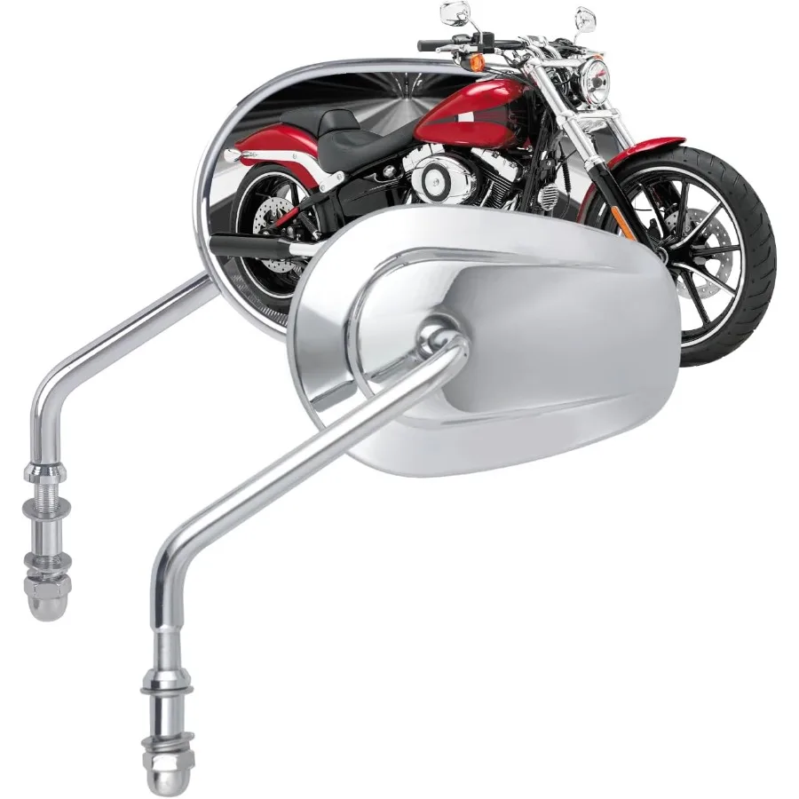 

Хромированные конические зеркала заднего вида для мотоцикла с длинным стержнем 8 мм для установки на руль, предназначенные для повышенной видимости и