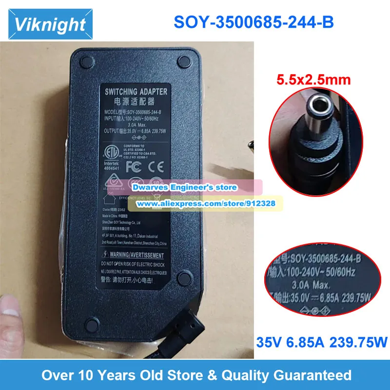 SOY-3500685-244-B AC Adapter 35V 6.85A 239.75W Charger for SOY Switching Power Adapter