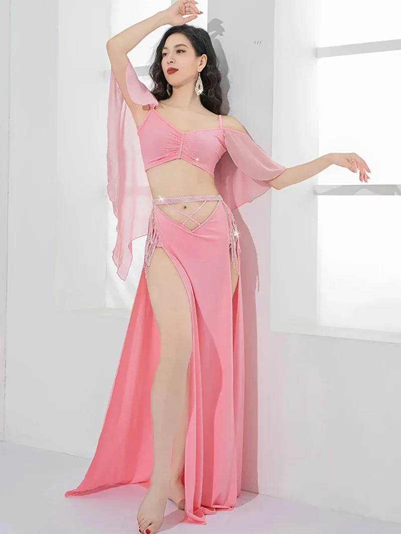 

Женский танец живота, динамическая кисточка, бриллианты, стразы, сетка, двойная вилка, танцевальная одежда, групповой костюм для соревнований