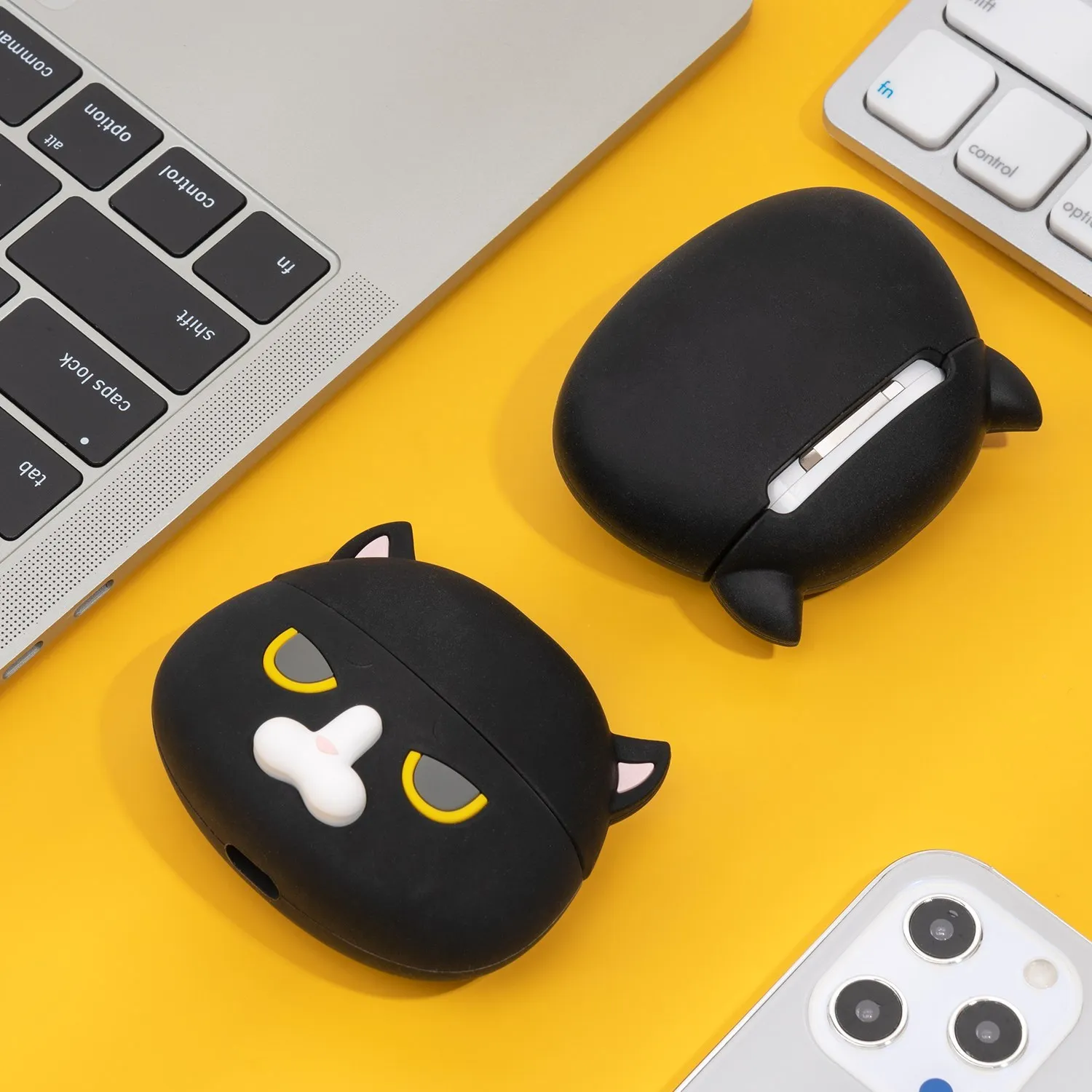 GeekShare 애플 에어팟 프로 보호 쉘 OK 고양이 실리콘 무선 블루투스 이어폰 커버 에어팟 충전기