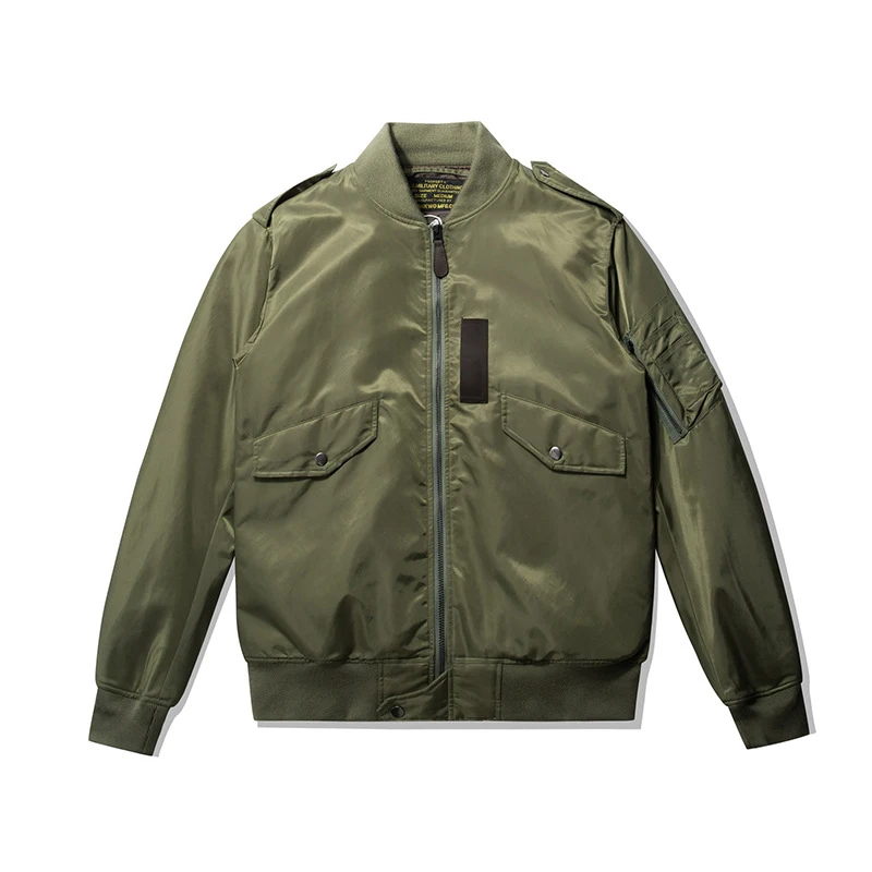 

Amekaji Vintage L-2B Jacket Men Spring Autumn New Nylon Army Green Multi-pocket Zipper Flight Jacket Retro Casual Cardigan Coat