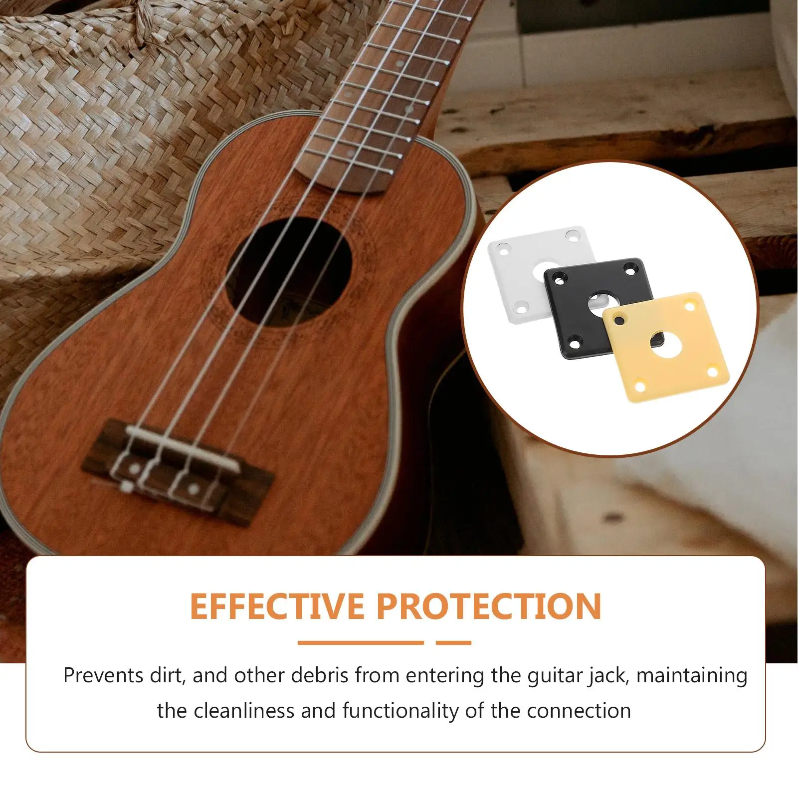 

3 Pcs Guitar Cover Supplies Accessories Square Bottom Curved Base Plate Plastic