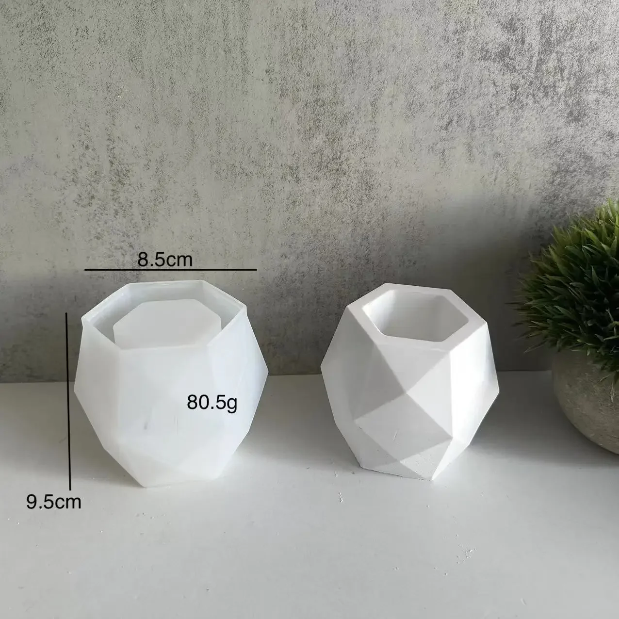 Polygonal Rhombus Succulent Planter Silicone Mold Pen Holder Candle Cup Plaster Drip Moulds