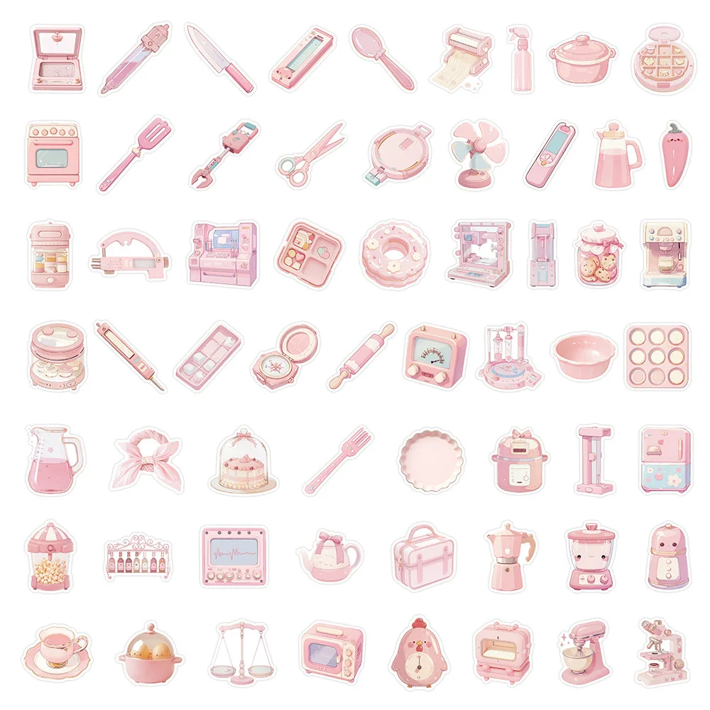 60 uds dibujos animados estilo INS panadería rosa lindo divertido pegatinas de grafiti decorativo impermeable equipaje lápiz caja escritorio bicicleta calcomanía juguete para regalo