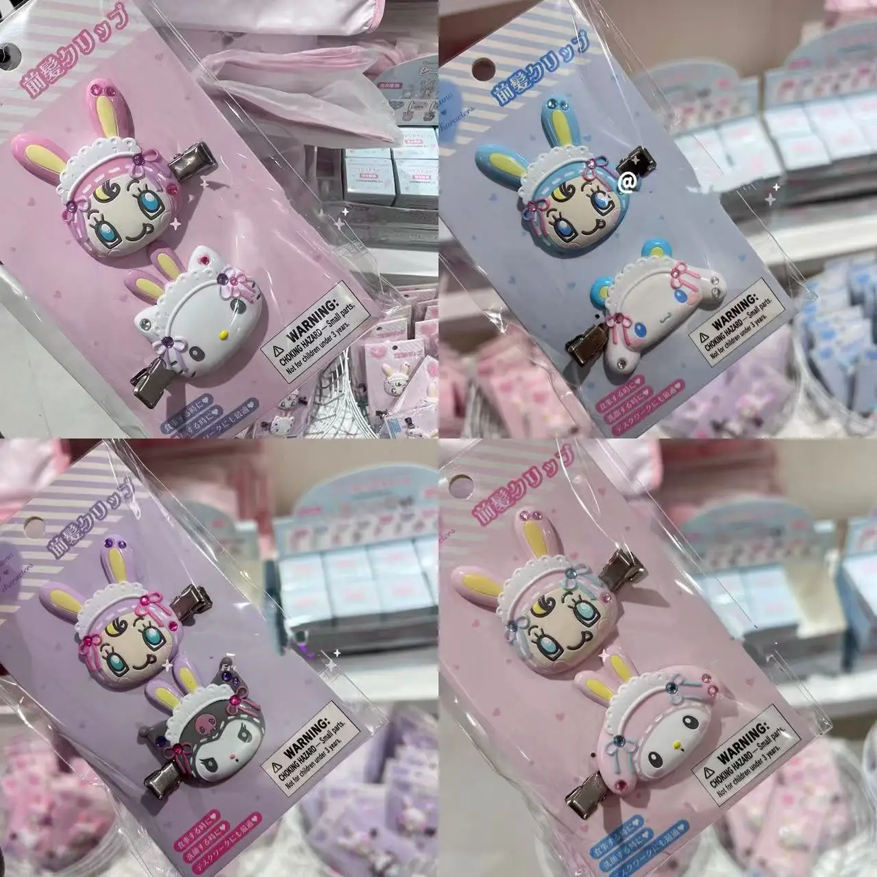 Pinza para el pelo Mezzopiano de Sanrio, colaboración con Piano Rabbit, pinza lateral de dibujos animados japoneses para mujer, pinza para flequillo de estudiante