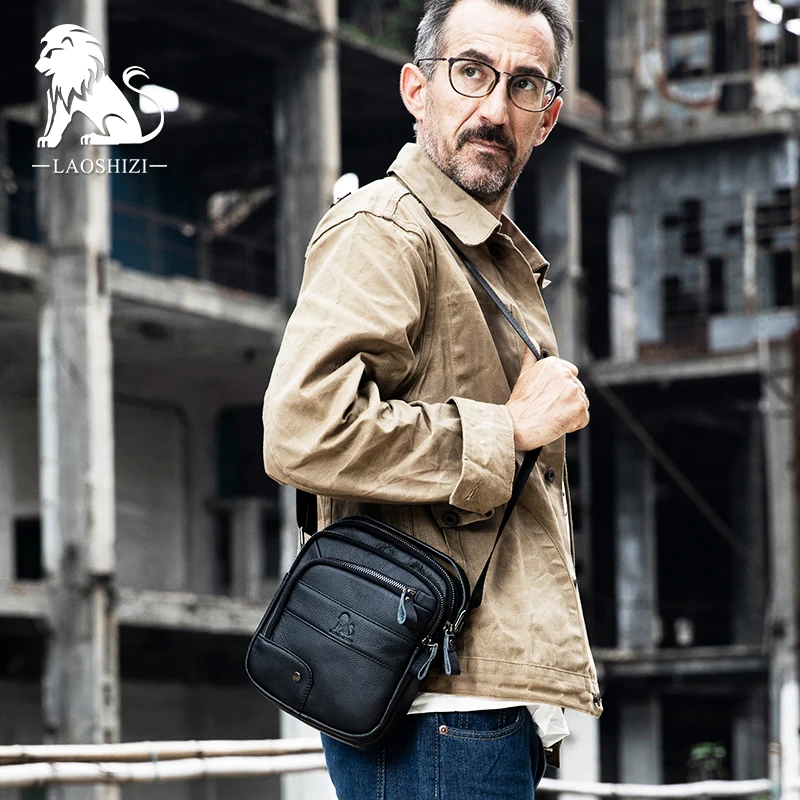 Imagem -06 - Luxo Couro Genuíno dos Homens Mensageiro Bolsas Garantia Qualidade Negócios Casual Bolsa Masculina Bolsa Ombro Grande Capacidade Marca de