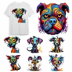 Cartoon Dog Watercolor Cute Patches For Children's Clothes Graffiti Painted T-shirt Hoodie Heat Transfer Patch Waterproof DIY